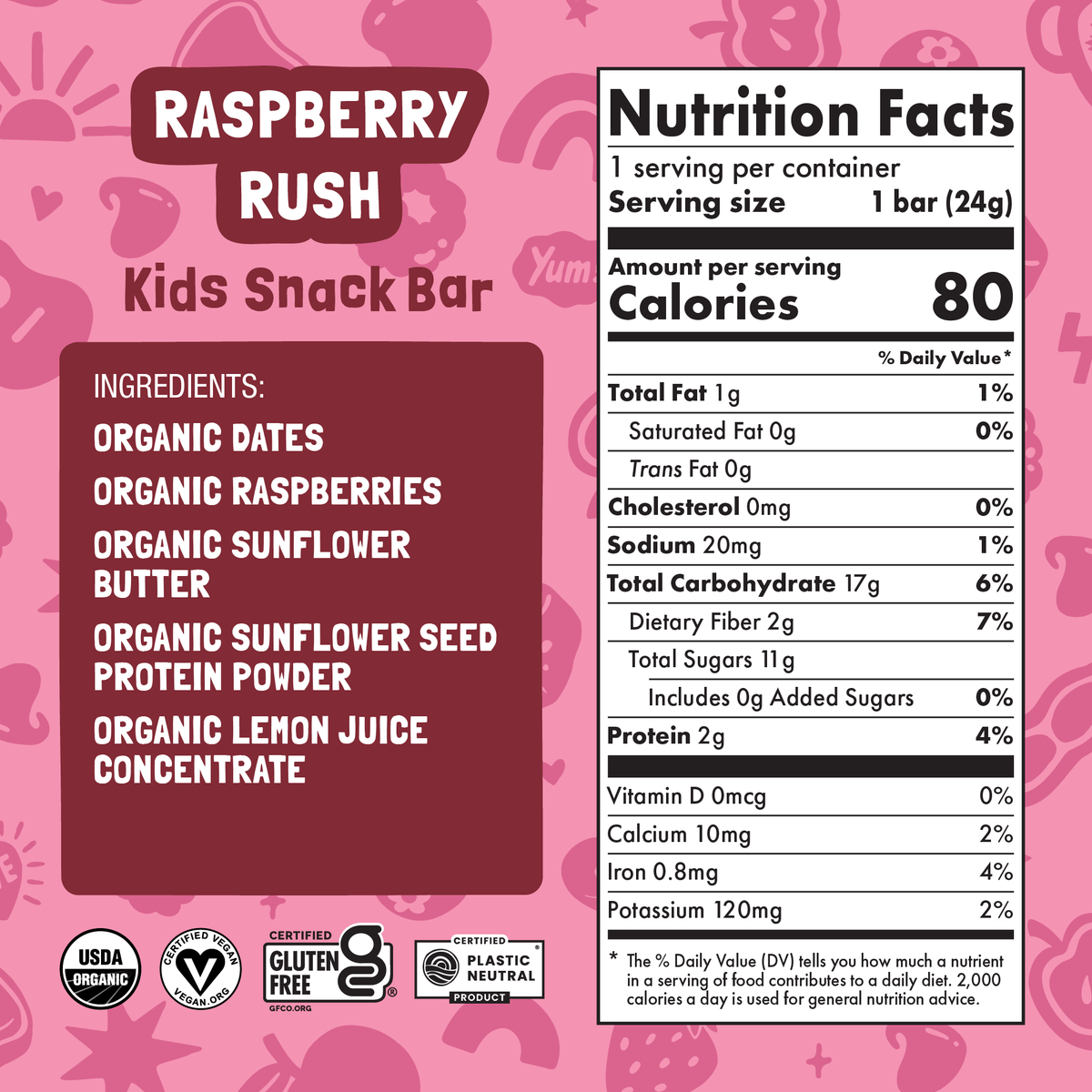 Skout Organic - Skout Organic Raspberry Rush Kids Snack Bar | Nut-Free
