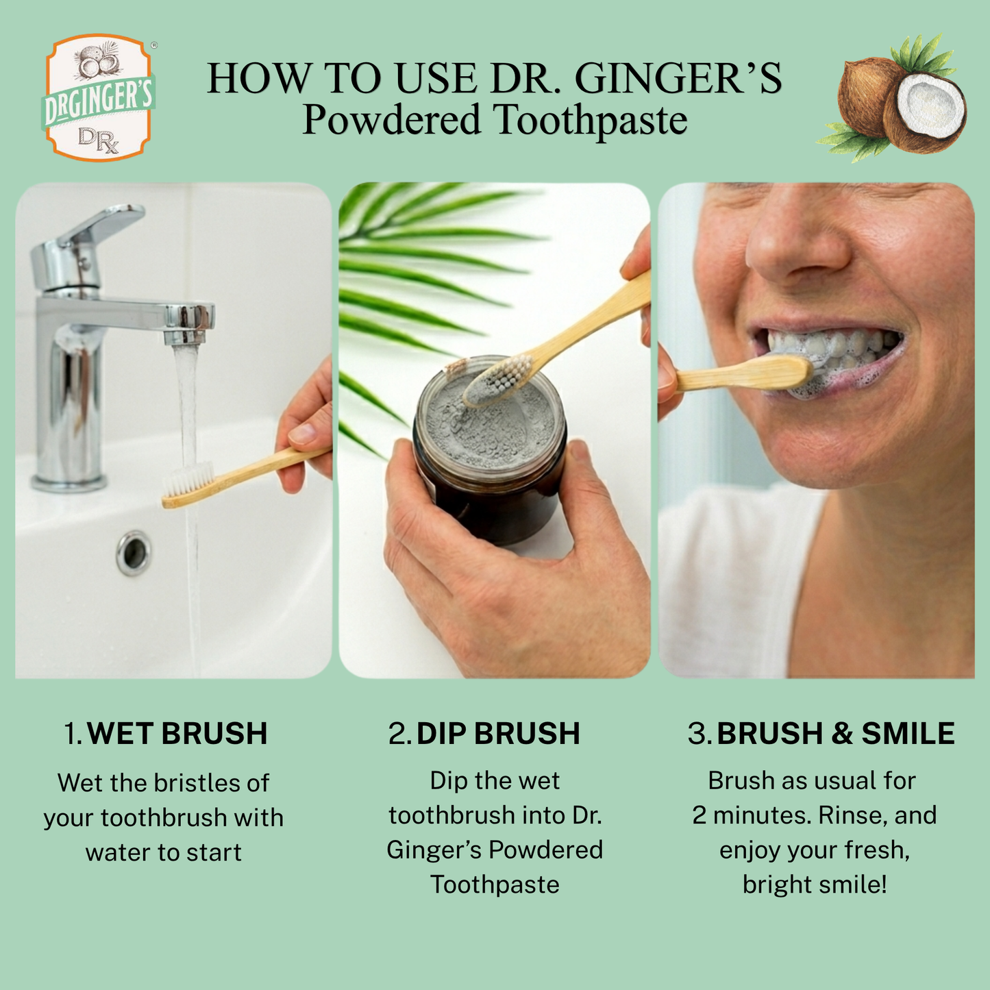 Dr. Gingers - Powdered Toothpaste | White Charcoal & Nano-Hydroxyapatite
