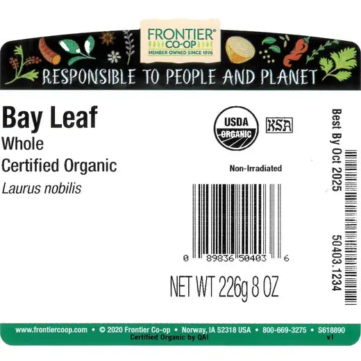 Frontier Co-op Bay Leaf, Whole Organic