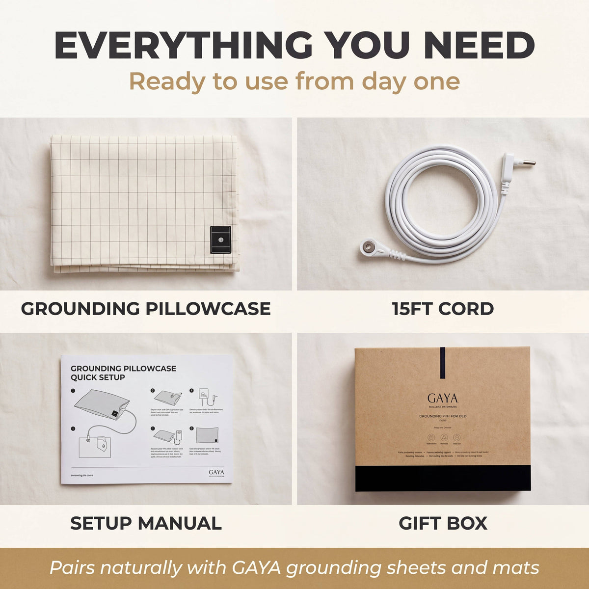 GAYA - Grounding Pillowcase - Improve Sleep & Reduce inflammation