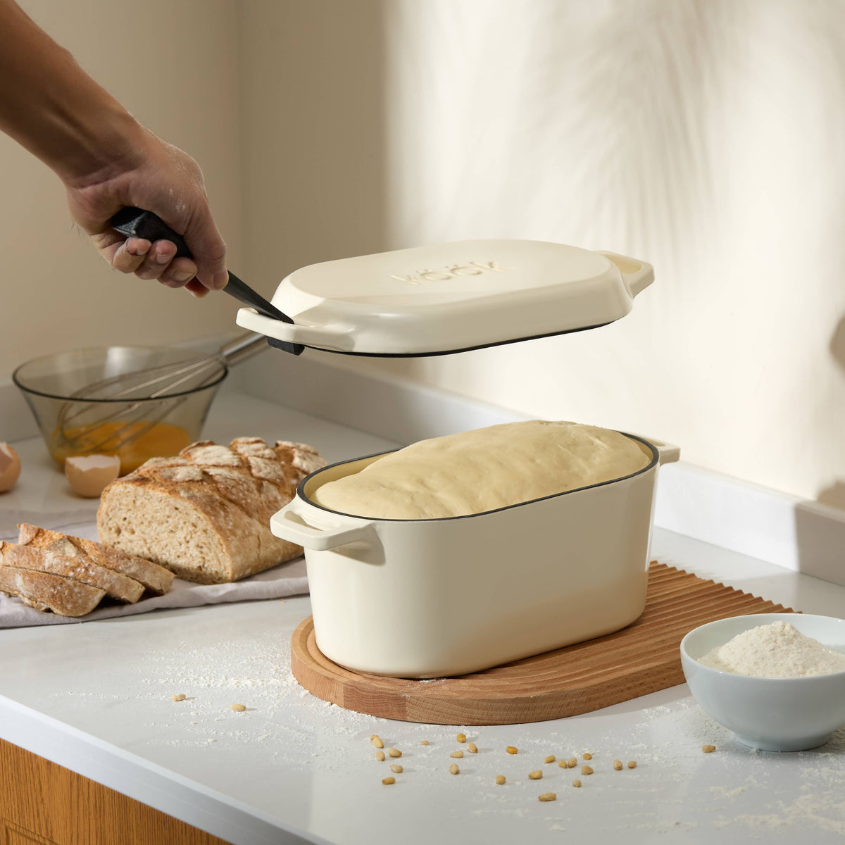 Kook - Kook Dutch Oven with Lid, Enameled Cast Iron, 3.4 qt