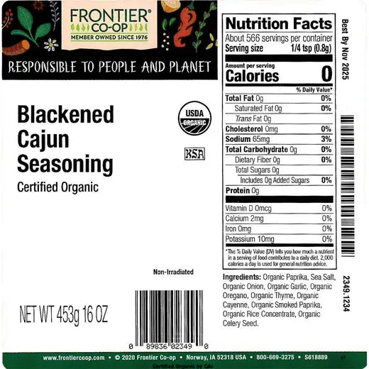 Frontier Co-op Blackened Cajun Seasoning, Organic