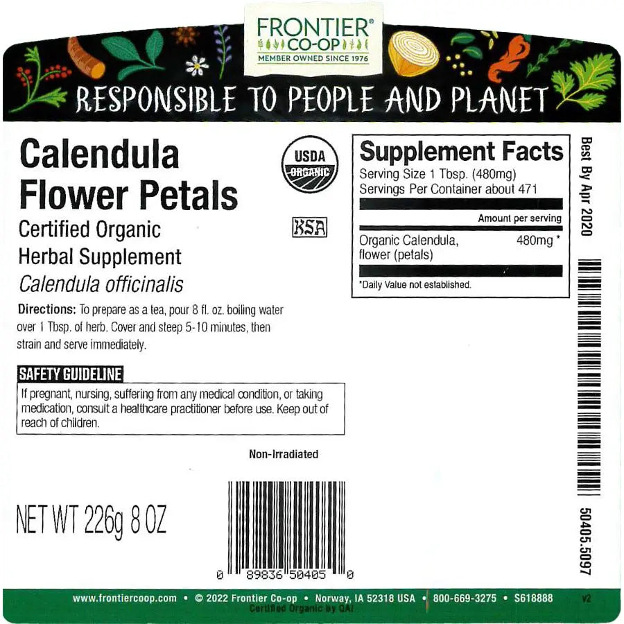 Frontier Co-op Calendula Flower Petals, Organic