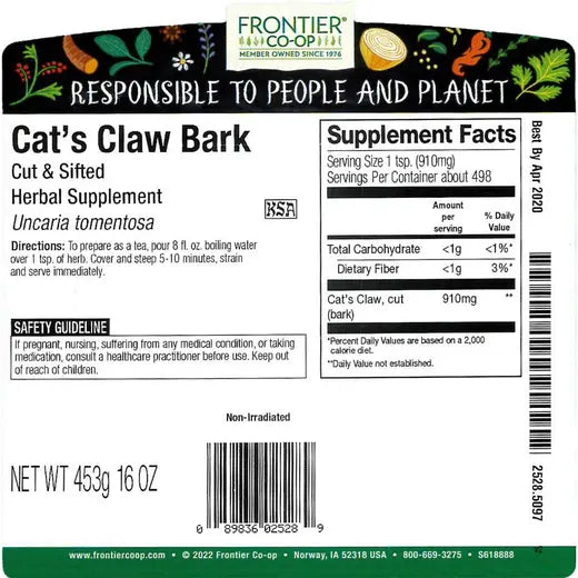 Frontier Co-op Cat's Claw Bark, Cut & Sifted