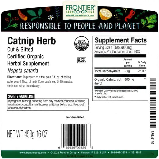 Frontier Co-op Catnip Herb, Cut & Sifted, Organic
