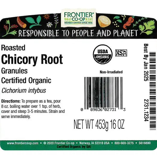 Frontier Co-op Roasted Chicory Root Granules, Organic