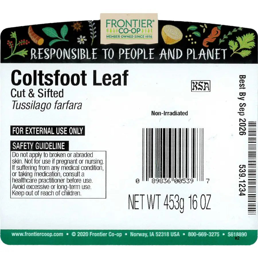 Frontier Co-op Coltsfoot Leaf, Cut & Sifted