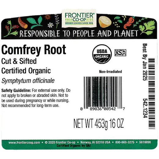 Frontier Co-op Comfrey Root, Cut & Sifted, Organic