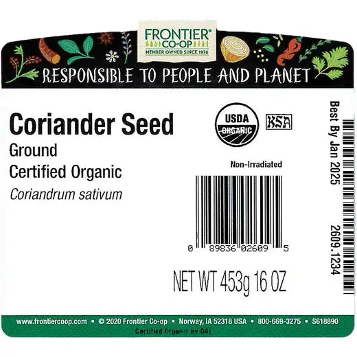 Frontier Co-op Coriander Seed, Ground, Organic