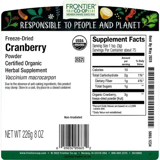Frontier Co-op Freeze-Dried Cranberry Powder, Organic