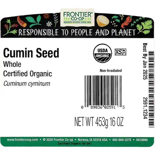 Frontier Co-op Cumin Seed, Whole, Organic