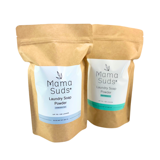 MamaSuds | Non-toxic Household Cleaners + Real Soap - Laundry Soap Powder - Peppermint BULK
