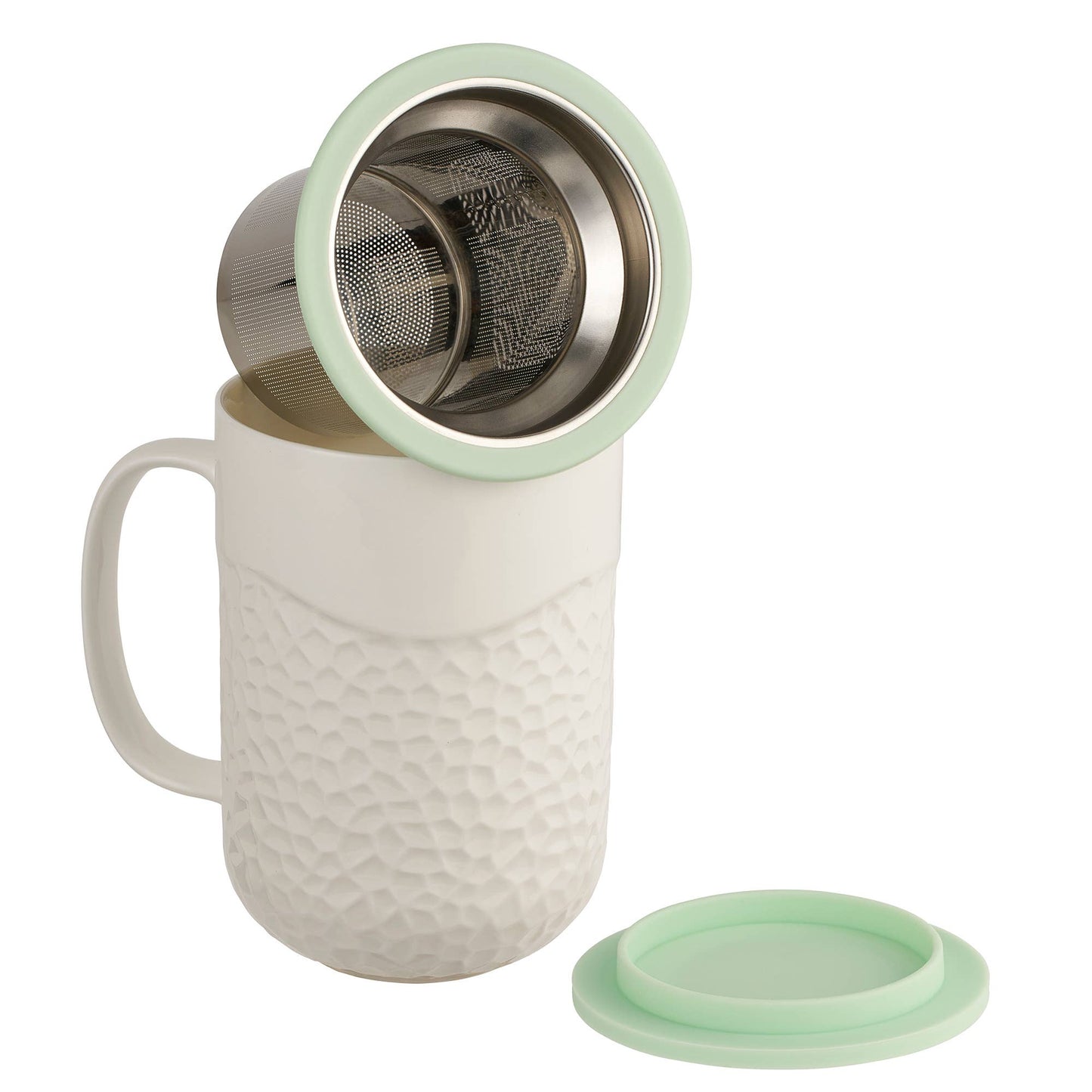 CasaWare - 15oz Tea Infuser Mug Coral