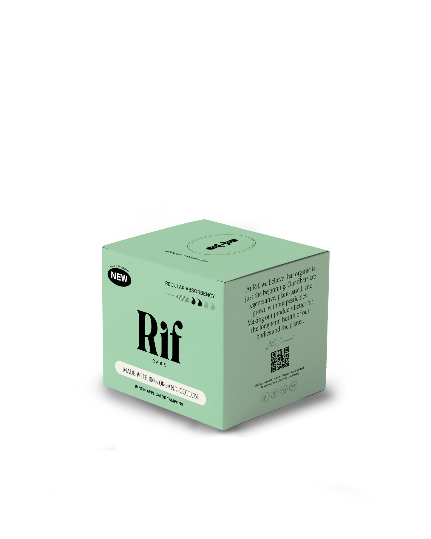 Rif Care - Regular Absorbency Organic Non Applicator Tampons  (18 ct)