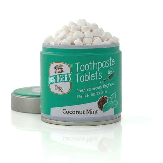 Dr. Ginger's | Coconut Powered Oral Care - Toothpaste Tablets | Coconut Powered | Eco & Travel Friendly