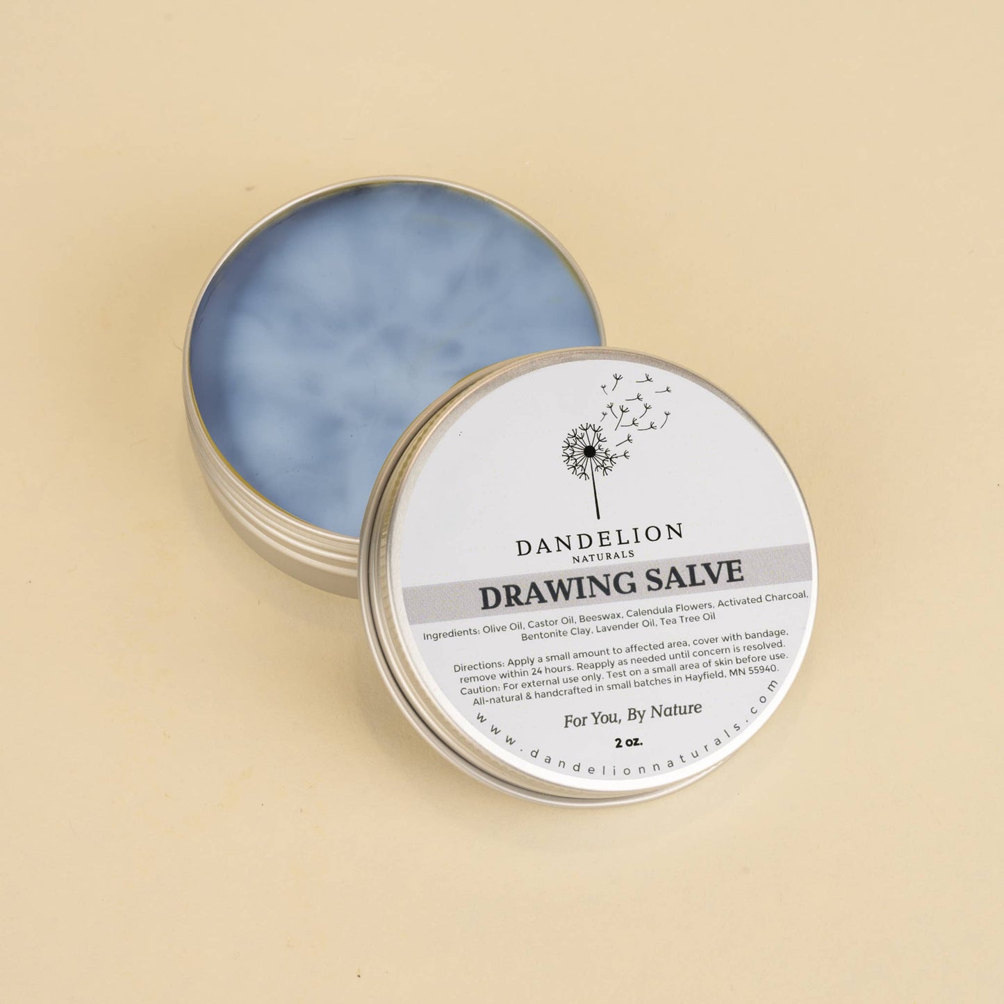 Dandelion Naturals - Herbal Drawing Salve w/ Bentonite Clay, Charcoal, Castor Oil