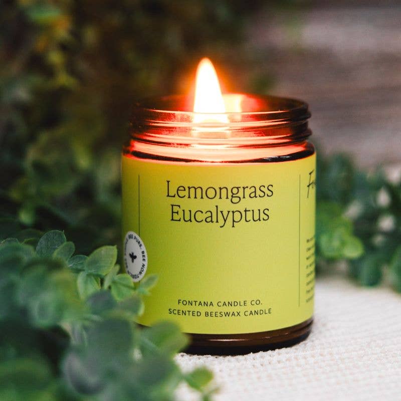 Fontana Candle Co. - Lemongrass Eucalyptus Beeswax & Essential Oil Jar Candle