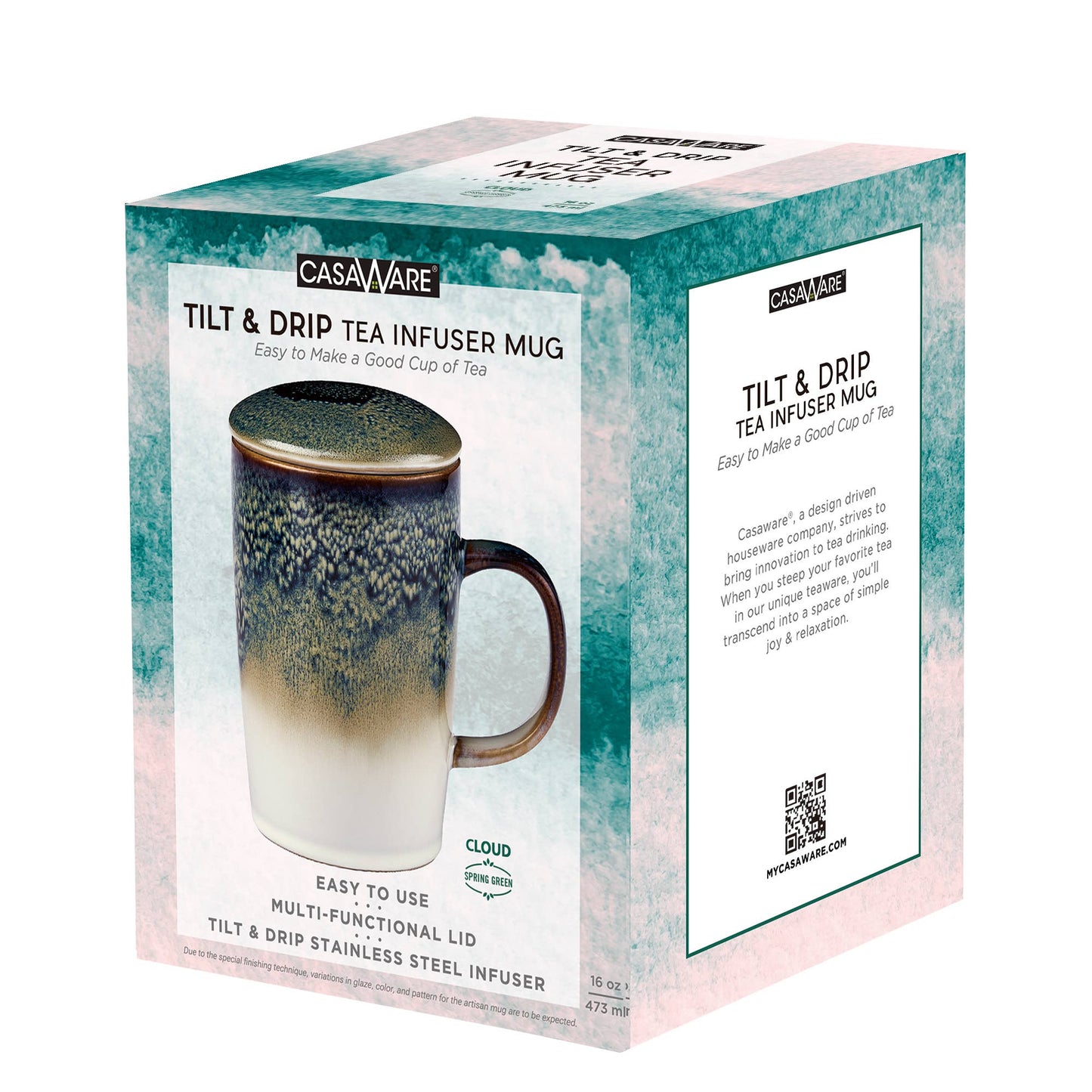 CasaWare - 16 oz Tea Infuser Mug CLOUD