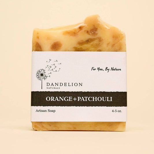 Dandelion Naturals - Orange & Patchouli Bar Soap | Citrus Soap Bar | Natural Soap