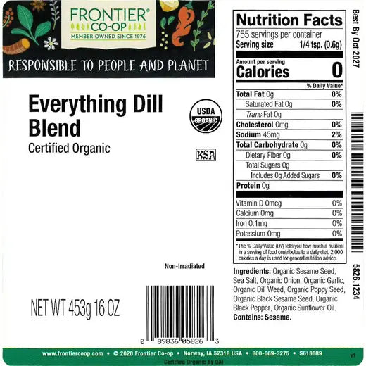 Frontier Co-op Everything Dill Blend, Organic