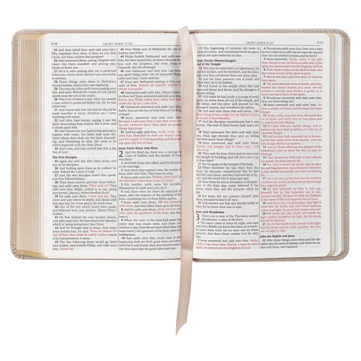 Christian Art Gifts - KJV Bible Compact Faux Leather, Taupe