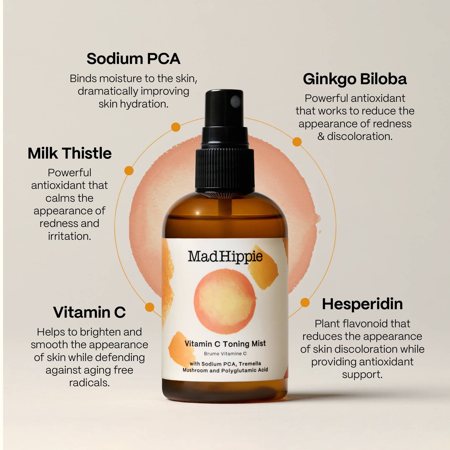 Mad Hippie - Vitamin C Toning Mist - Facial Mist Hydrating Spray