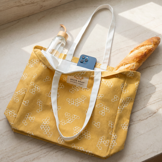 Bee's Wrap - Bees Wrap Reusable Market Tote - Organic Cotton Shopping Bag