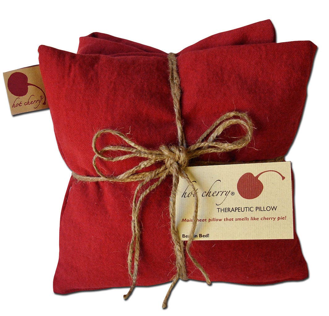 Hot Cherry Pillows - Triple Square Pillow in Red Denim
