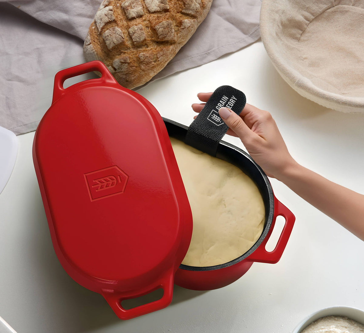 Kook - Kook Dutch Oven with Lid, Enameled Cast Iron, 3.4 qt
