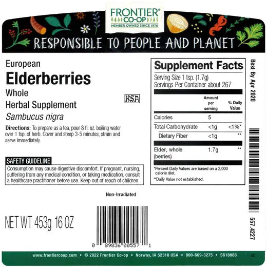 Frontier Co-op Elderberries, Whole