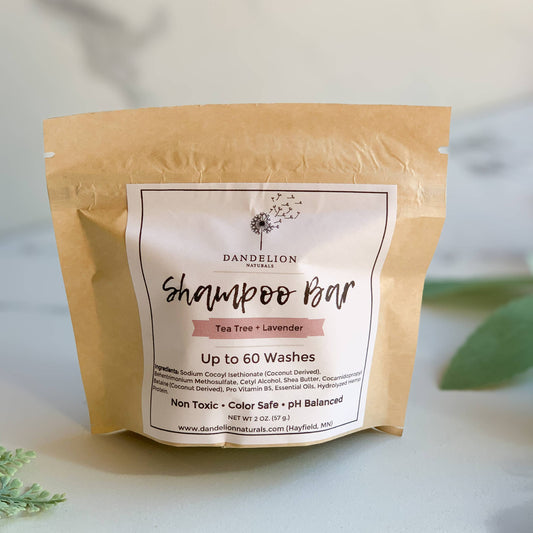 Dandelion Naturals - Shampoo Bar | Tea Tree Lavender | Packaged | Solid Shampoo