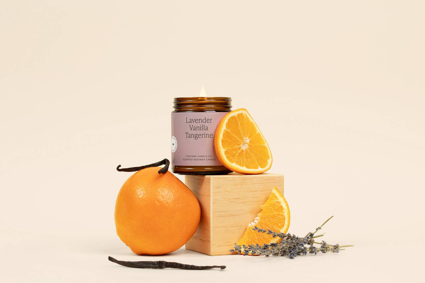 Fontana Candle Co. - Lavender Vanilla Tangerine Beeswax Essential Oil Jar Candle