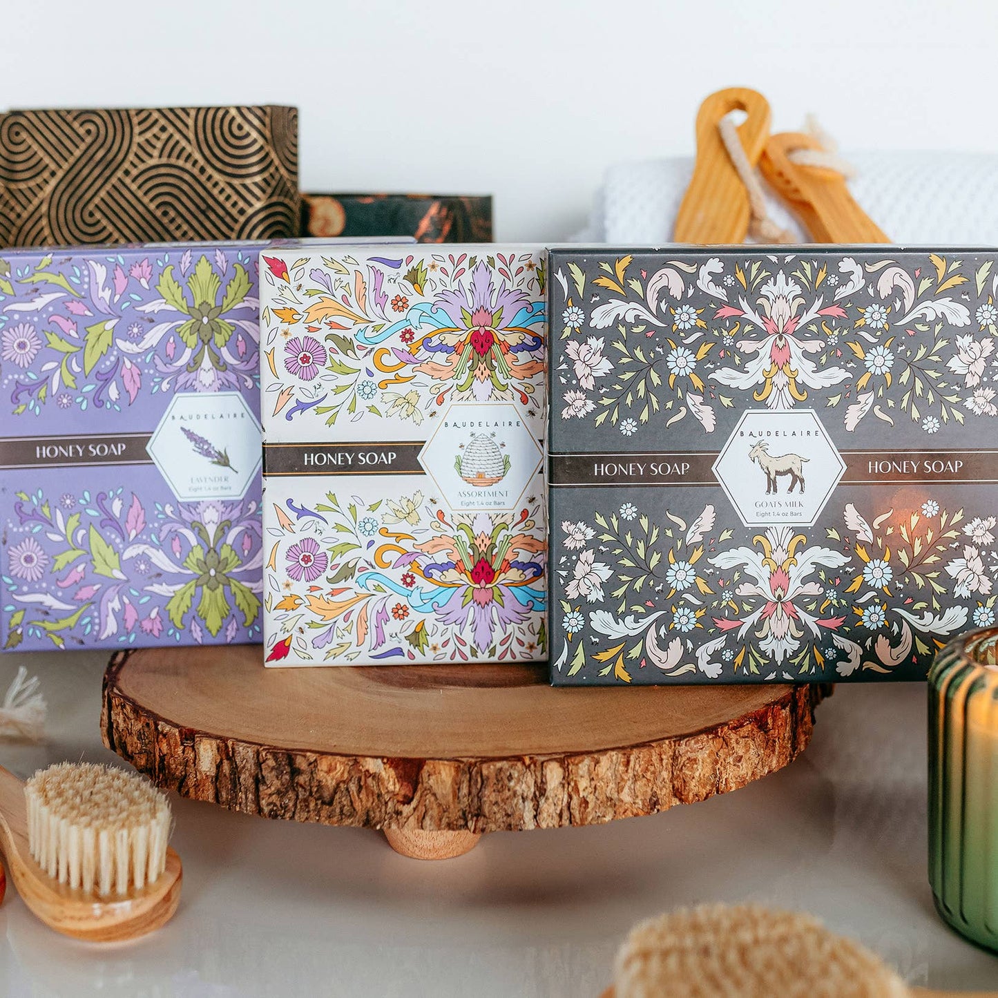 Baudelaire - Honey Soap Assortment 1.4oz - Gift Box 8-Bar (2 of each)