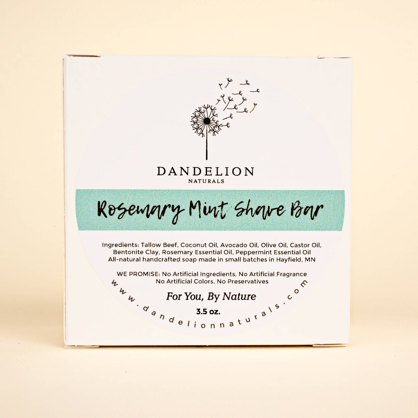 Dandelion Naturals - Shave Soap | Shave Puck | Rosemary + Mint | Tallow Shave Bar