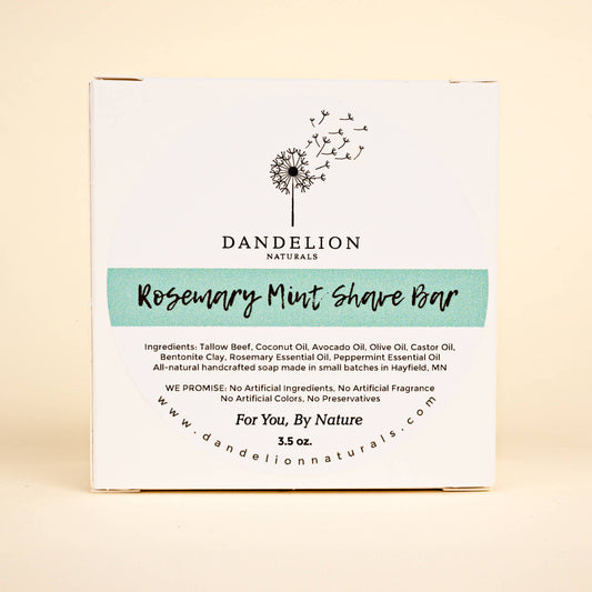Dandelion Naturals - Shave Soap | Shave Puck | Rosemary + Mint | Tallow Shave Bar
