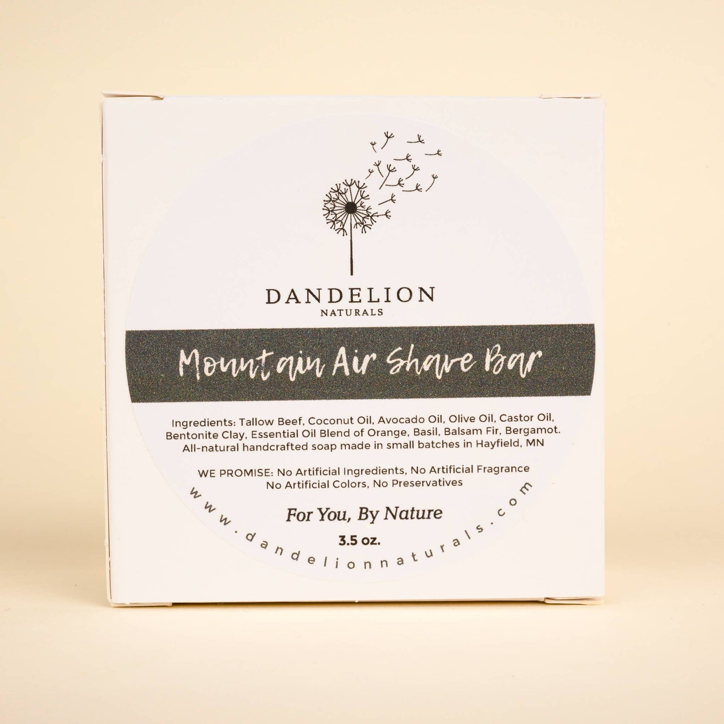 Dandelion Naturals - Shave Bar | Shave Soap | Tallow Shave Soap | Mountain Air