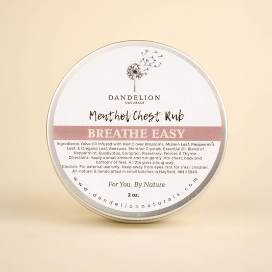 Dandelion Naturals - Breathe Easy Salve | Natural Vapor Rub | Chest Rub