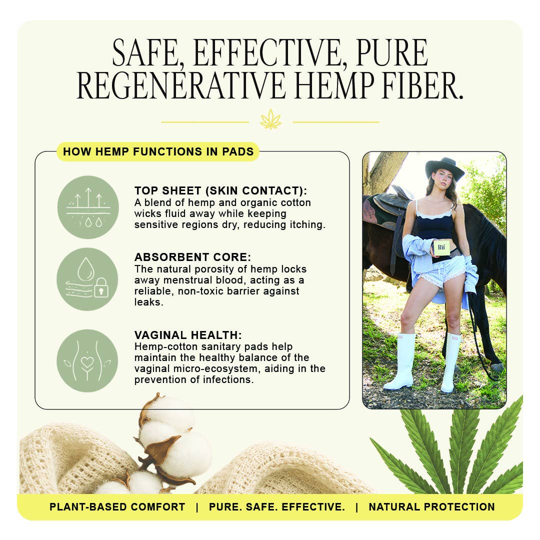 Rif Care - Super (12 ct) Organic Biodegradable Hemp Fiber Pads