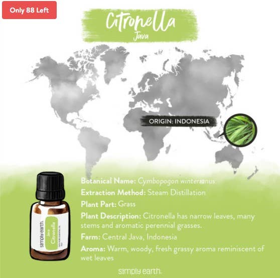 Simply Earth - Citronella Essential Oil