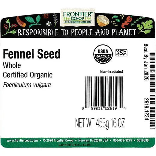 Frontier Co-op Fennel Seed, Whole, Organic