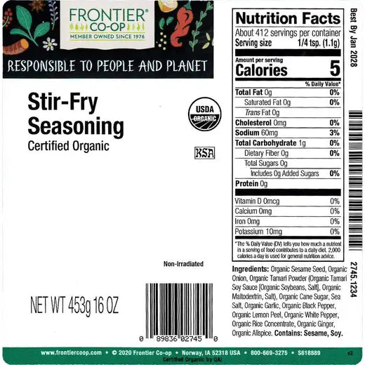 Frontier Co-op Stir-Fry Seasoning, Organic