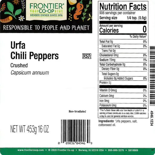 Frontier Co-op Urfa Chili Peppers, Crushed