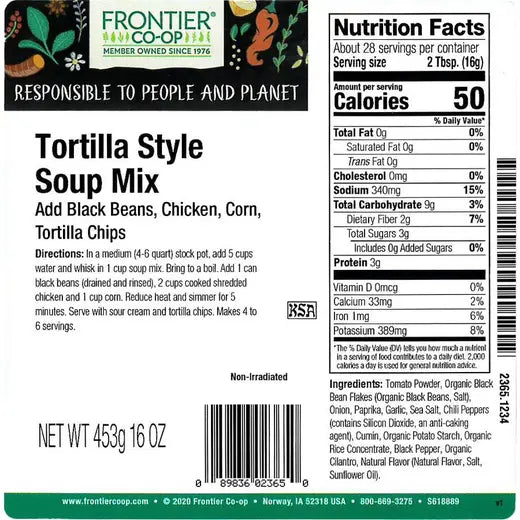 Frontier Co-op Tortilla Style Soup Mix