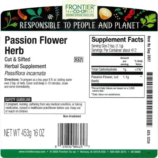 Frontier Co-op Passion Flower Herb, Cut & Sifted