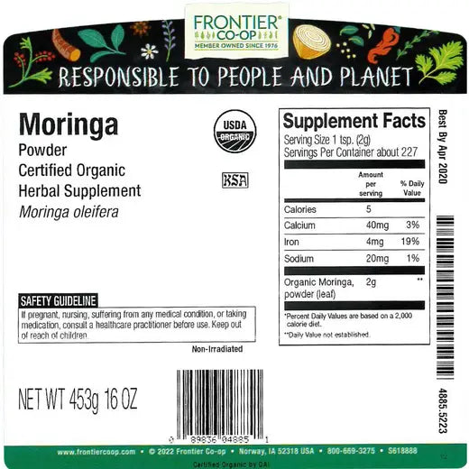 Frontier Co-op Moringa Powder, Organic