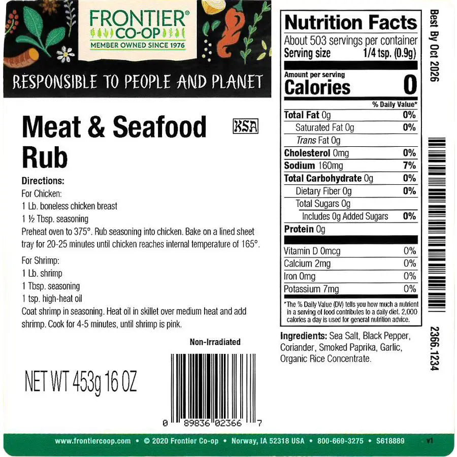 Frontier Co-op Meat & Seafood Rub