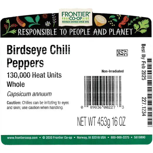 Frontier Co-op Birdseye Chili Pepper, Whole
