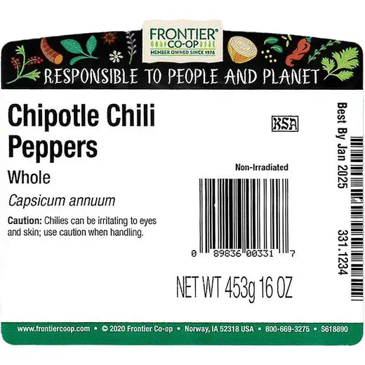 Frontier Co-op Chipotle Chili Peppers, Whole