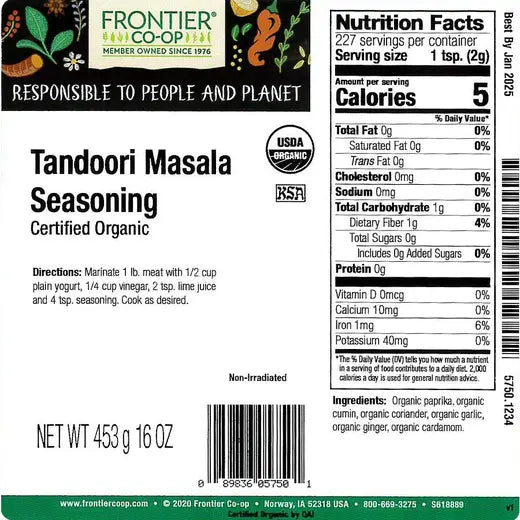 Frontier Co-op Organic Tandoori Masala Seasoning