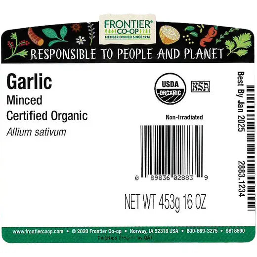 Frontier Co-op Minced Garlic, Organic